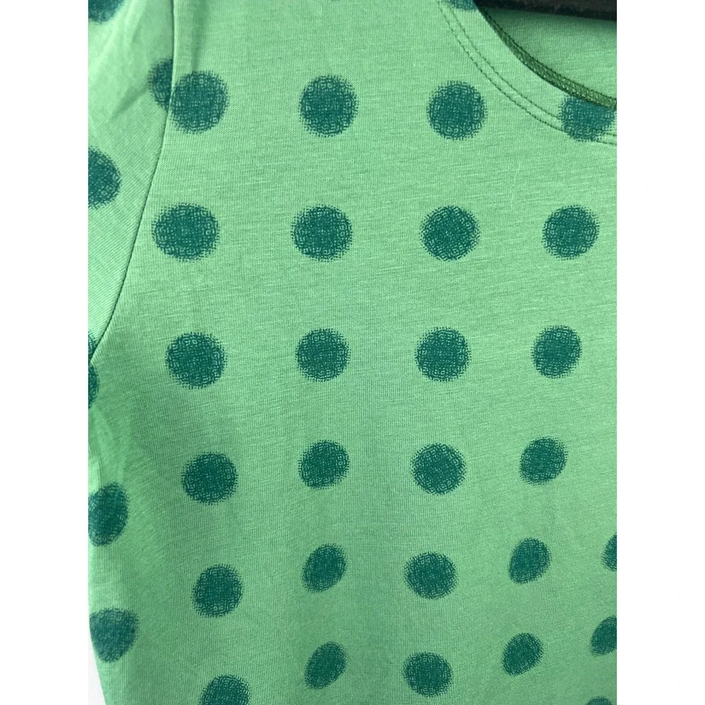 Gudrun Sjoden Tyra Jersey Organic Cotton Modal Green Polka Dot Tunic Top SZ M - Picture 4 of 7